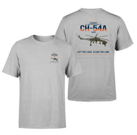 Thumbnail for Sikorsky CH-54A Tarhe design on light gray t-shirt, double-side print