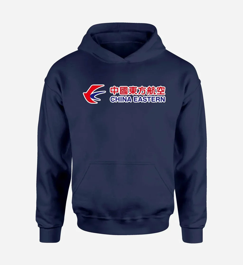China Eastern Airlines logo printed on navy blue hoodie
