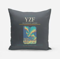 Thumbnail for Yellowknife Airport (YZF) design on gray pillow