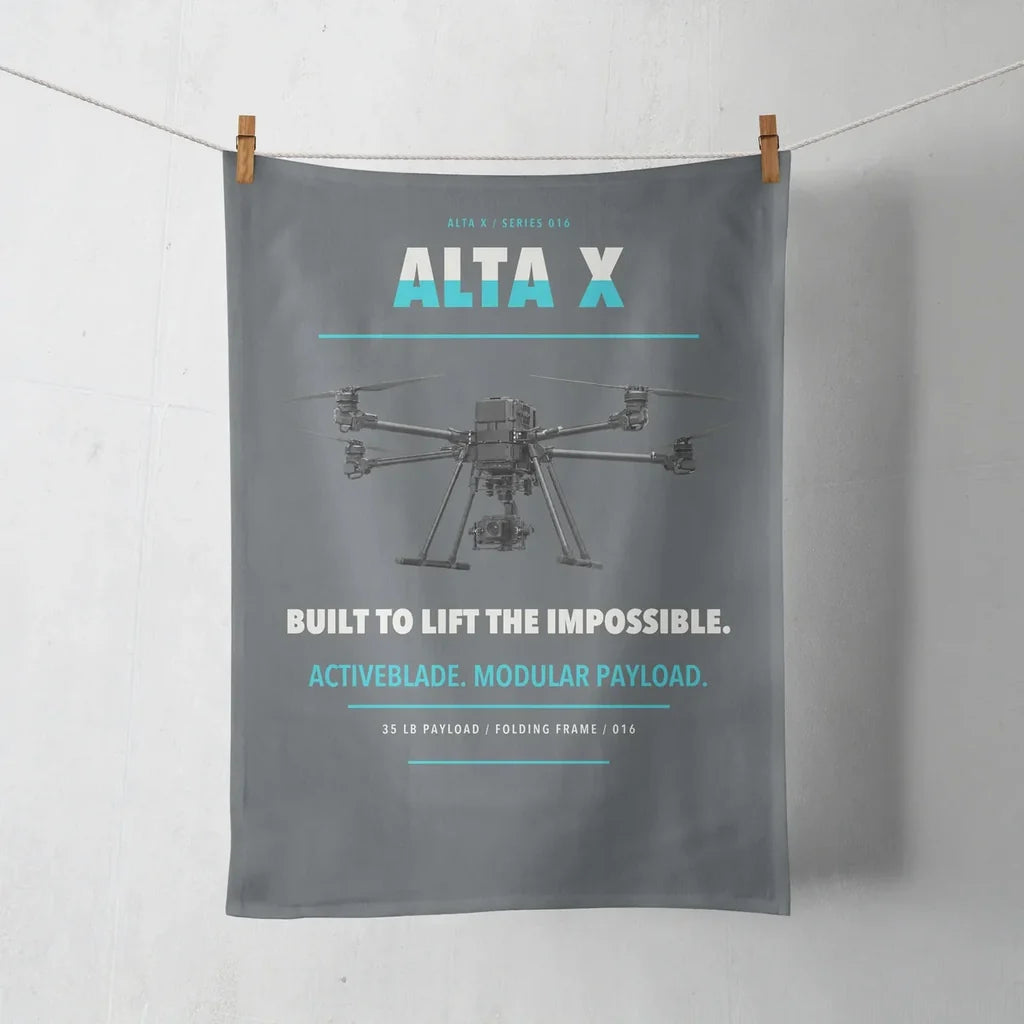 Freefly Alta X design on gray towel