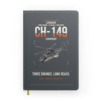 Thumbnail for Leonardo CH-149 Cormorant design on gray notebook