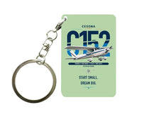 Thumbnail for Cessna 152 design on light green designed key chain, double-side print