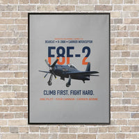 Thumbnail for F8F-2 Bearcat Climb First Fight Hard vertical canvas print - framed - light gray background
