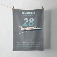 Thumbnail for Bombardier Learjet 28 design on gray towel
