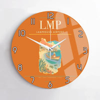 Thumbnail for Lampedusa Airport (LMP) design on orange no frame wall clock
