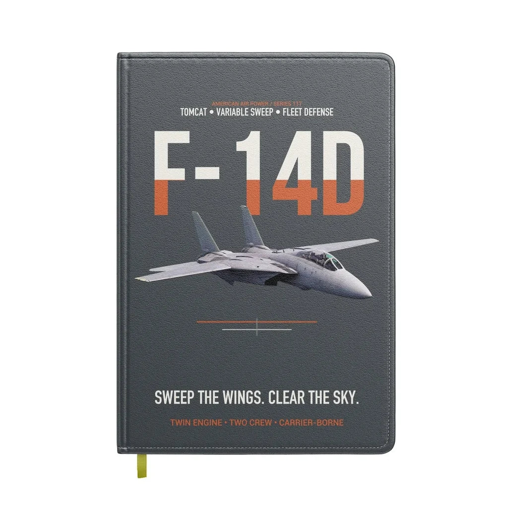 F-14D Tomcat Sweep The Wings Clear The Sky design on gray notebook