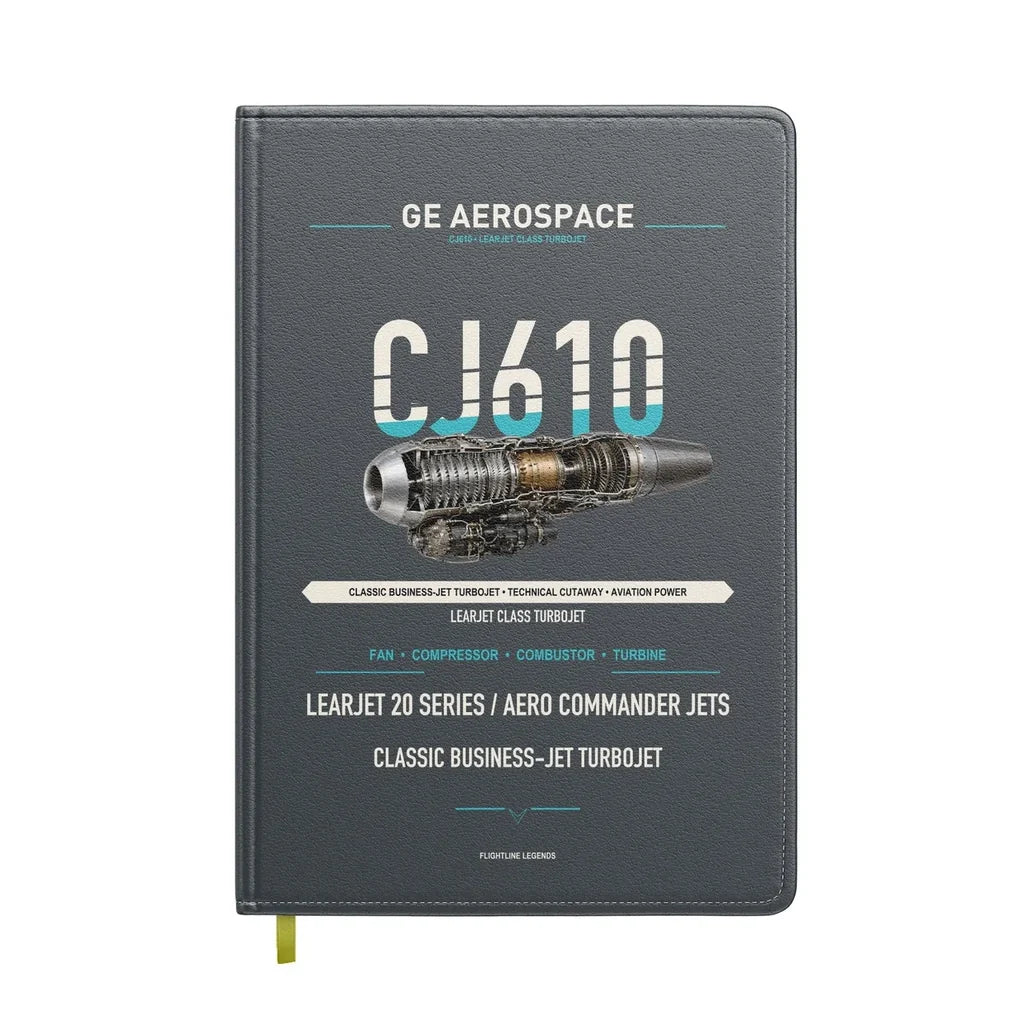 CJ610 design on gray notebook