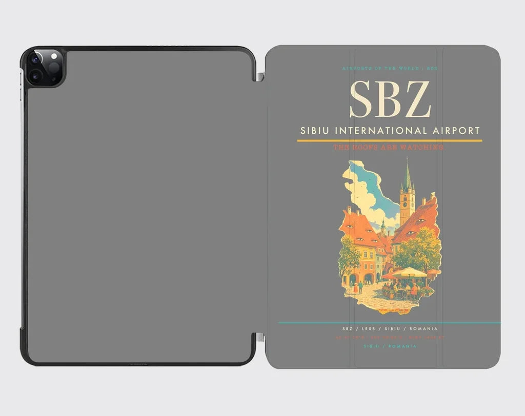 Sibiu International Airport (SBZ) design on gray ipad tablet case