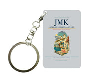 Thumbnail for Mykonos Island Airport (JMK) design on light gray key chain