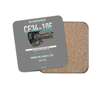 Thumbnail for CF34-10E design on gray 1 piece coaster