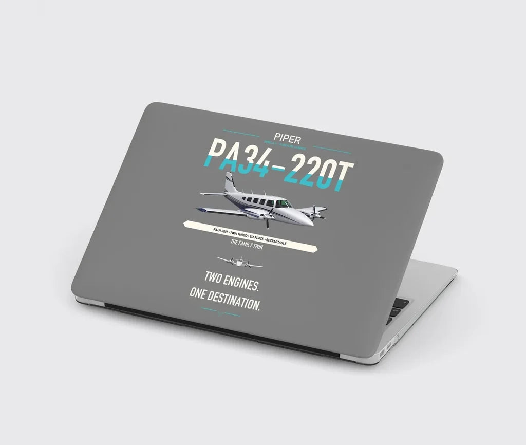 Piper PA-34-220T Seneca V design on gray MacBook case