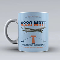 Thumbnail for Airbus A330 MRTT design on light blue ceramic mug, double-side print