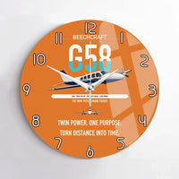 Thumbnail for Beechcraft Baron G58 design on orange no frame wall clock