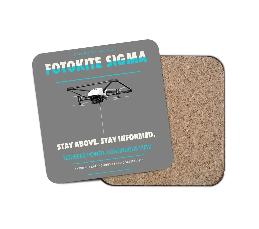 Fotokite Sigma design on gray 1 piece coaster