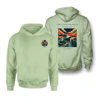 Thumbnail for VINTAGE G4277 - The Sunset Moor-Up - Double-Side Hoodie design on lightgreen double side