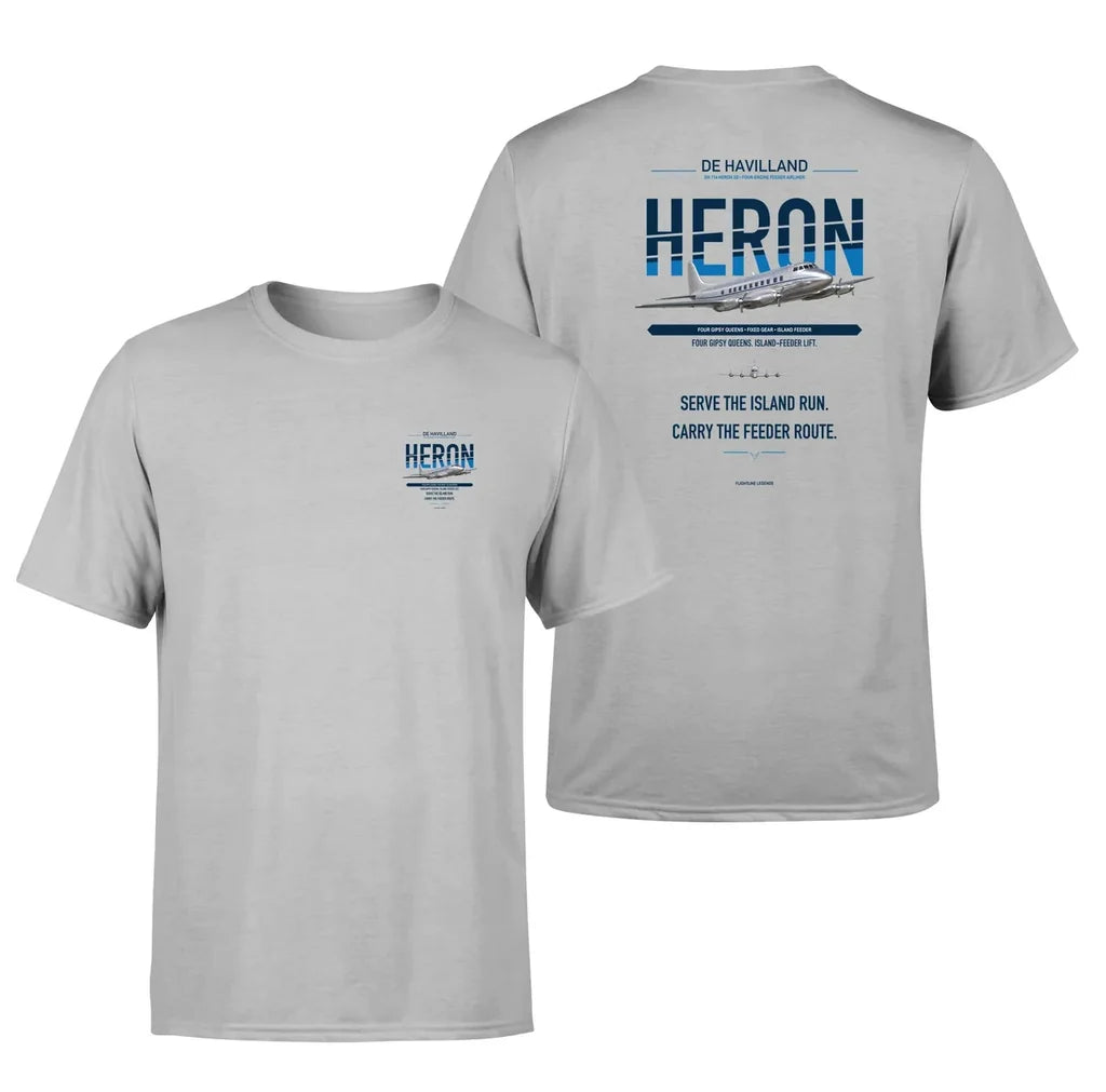 de Havilland DH.114 Heron 2D design on light gray t shirt