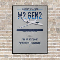 Thumbnail for Cessna Citation M2 Gen2 vertical canvas print - framed - light gray background