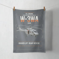 Thumbnail for PZL-Świdnik W-3WA Sokół design on gray towel