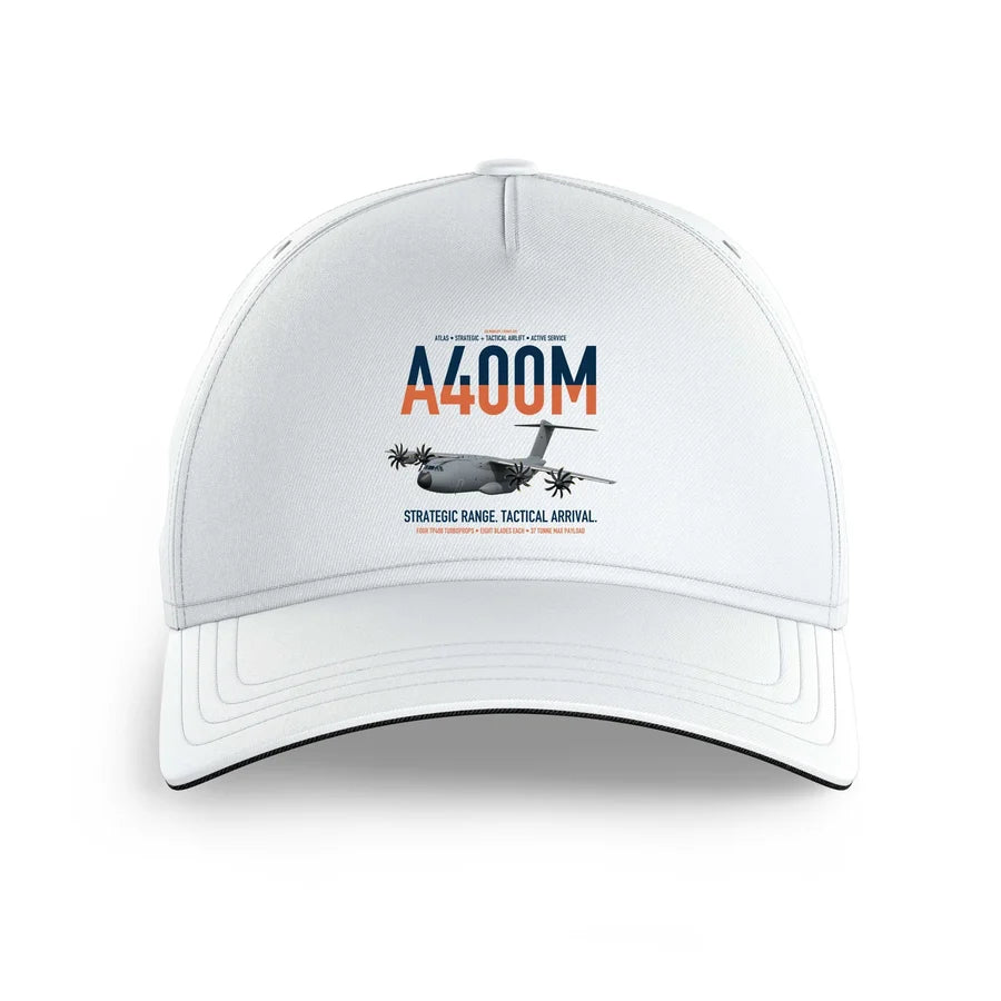 Airbus A400M Atlas design on white printed hat