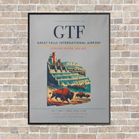 Thumbnail for Great Falls International Airport GTF vertical canvas print - framed - light gray background