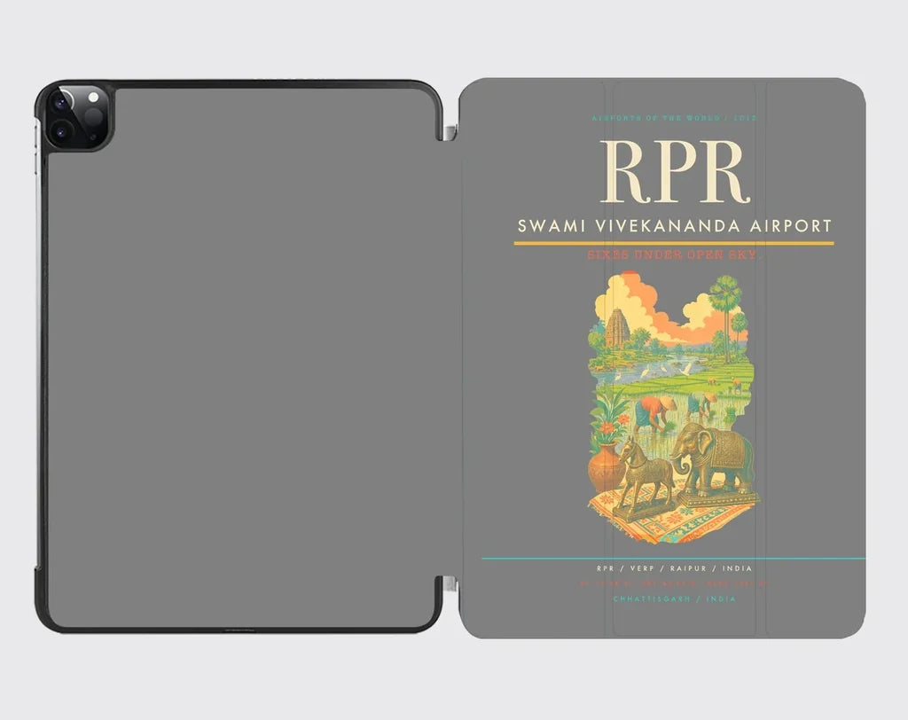 Swami Vivekananda Airport (RPR) design on gray ipad tablet case