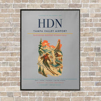 Thumbnail for Yampa Valley Airport HDN vertical canvas print - framed - light gray background