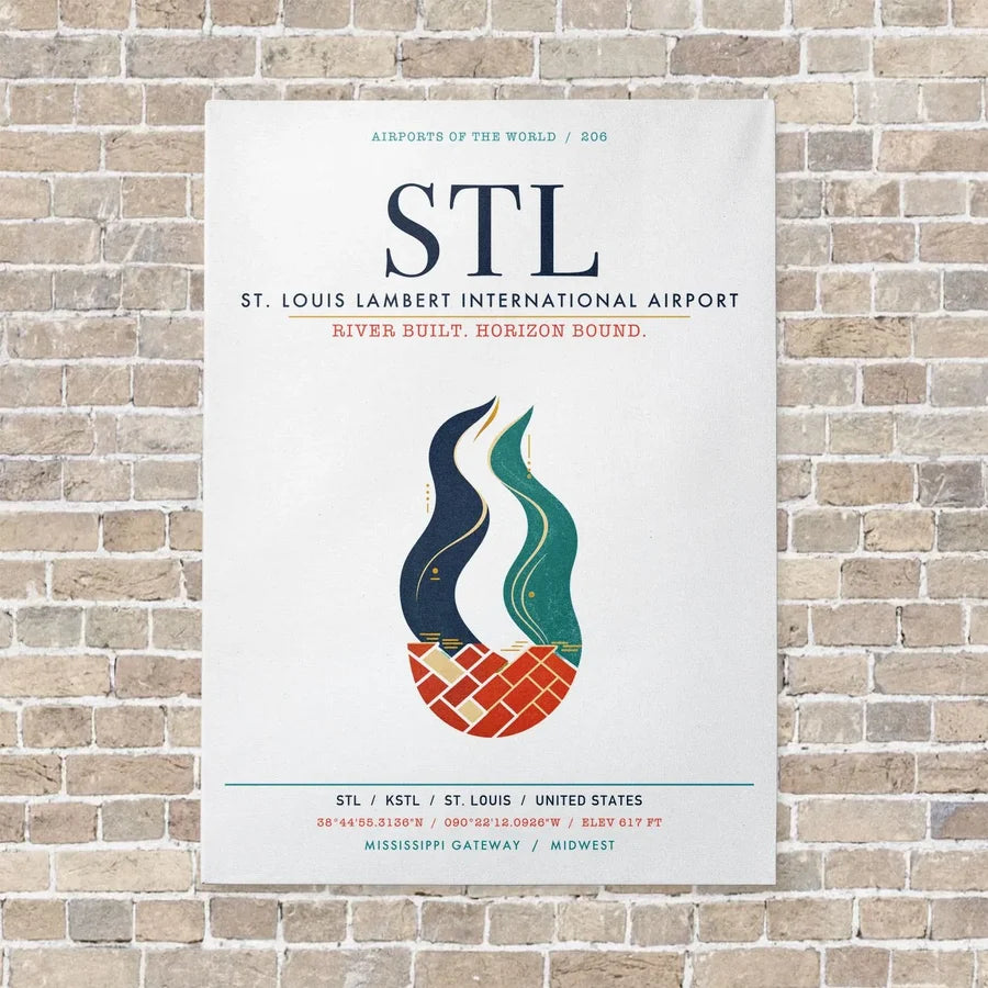 St. Louis Lambert International Airport STL vertical canvas print - no frame - white background