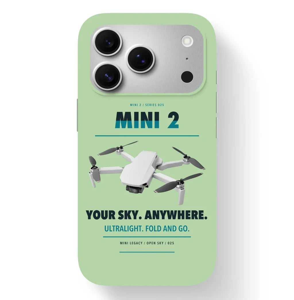DJI Mini 2 Case design on light green iphone case