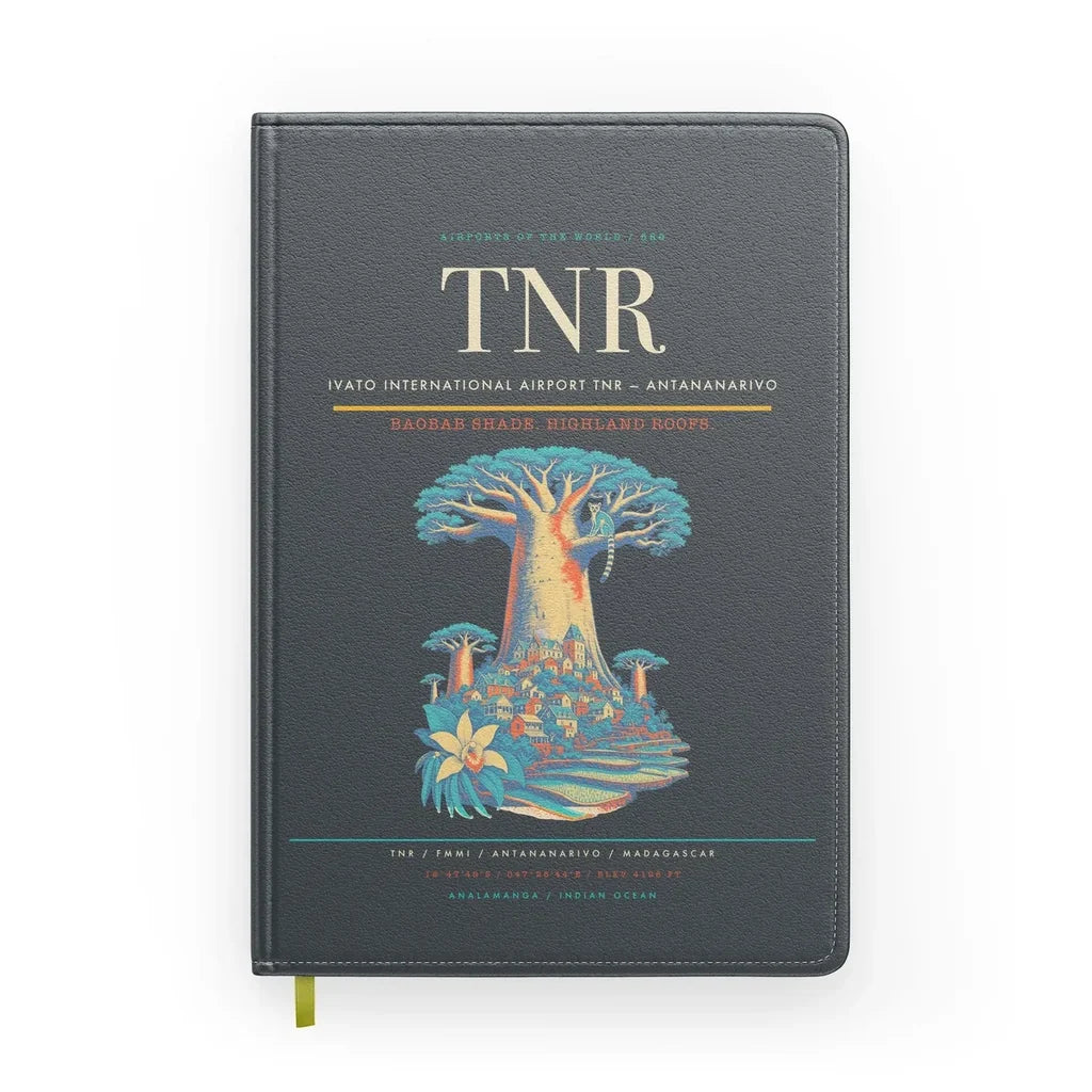 Ivato International Airport (TNR) design on gray notebook