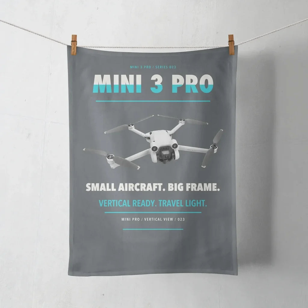 DJI Mini 3 Pro design on gray towel