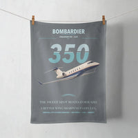 Thumbnail for Bombardier Challenger 350 design on gray towel