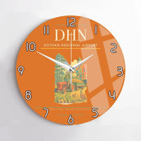 Thumbnail for Dothan Regional Airport (DHN) design on orange no frame wall clock