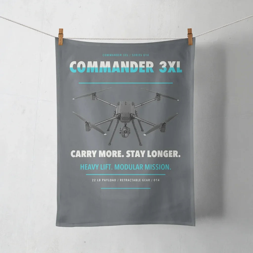 Draganfly Commander 3XL design on gray towel