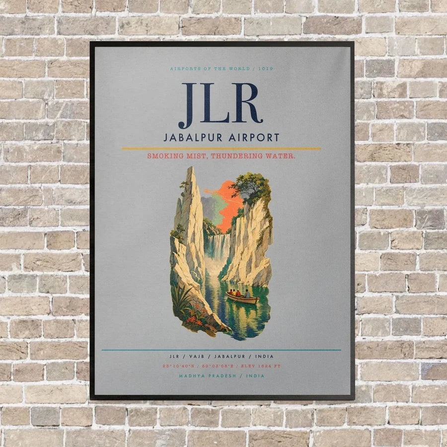 Jabalpur Airport JLR vertical canvas print - framed - light gray background