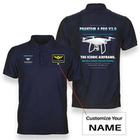 Thumbnail for DJI Phantom 4 Pro V2.0 design on navy blue polo with custom name badge