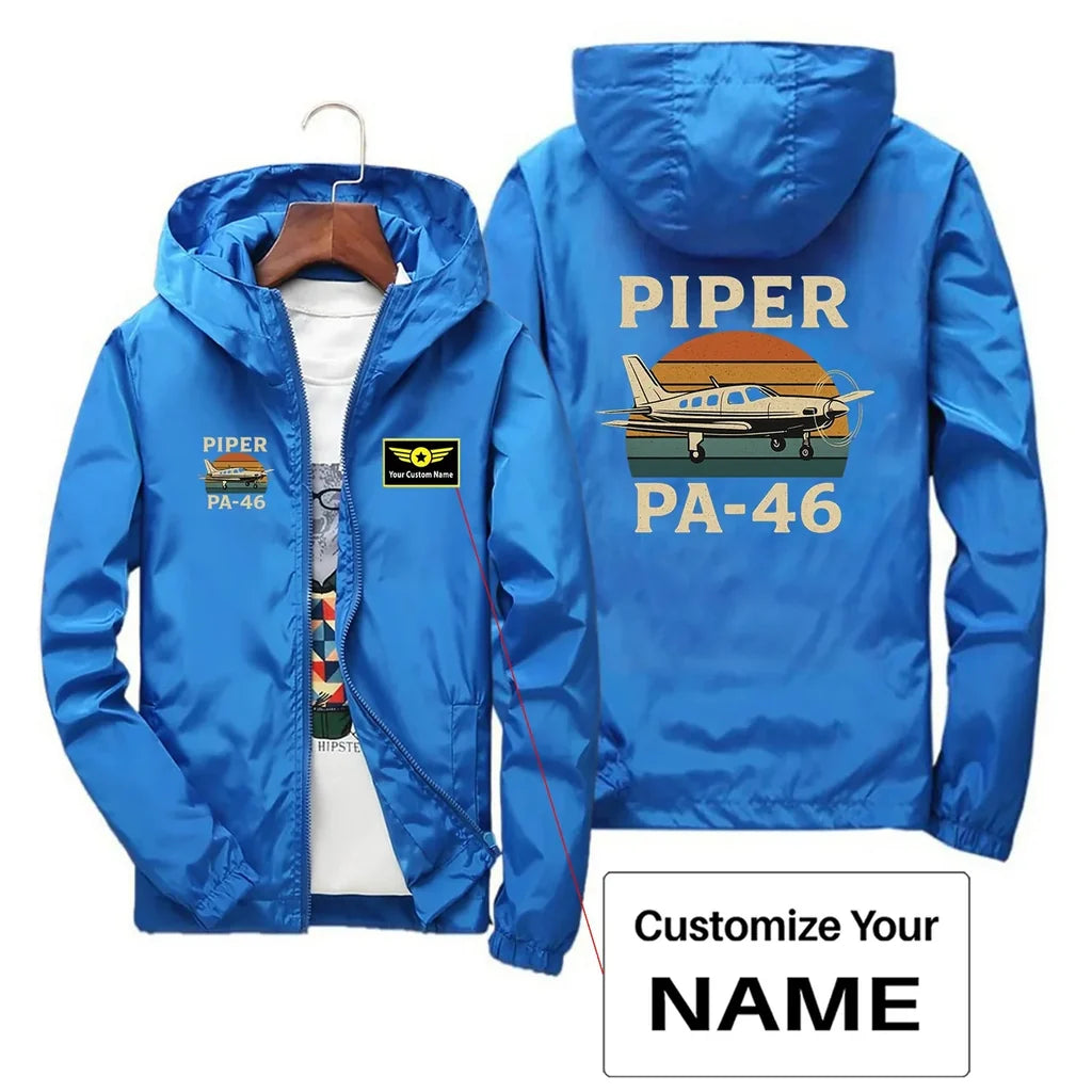 Retro Piper PA-46 Designed Thin Windbreaker Jackets - view 11