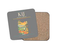 Thumbnail for Niigata Airport (KIJ) design on gray 1 piece coaster