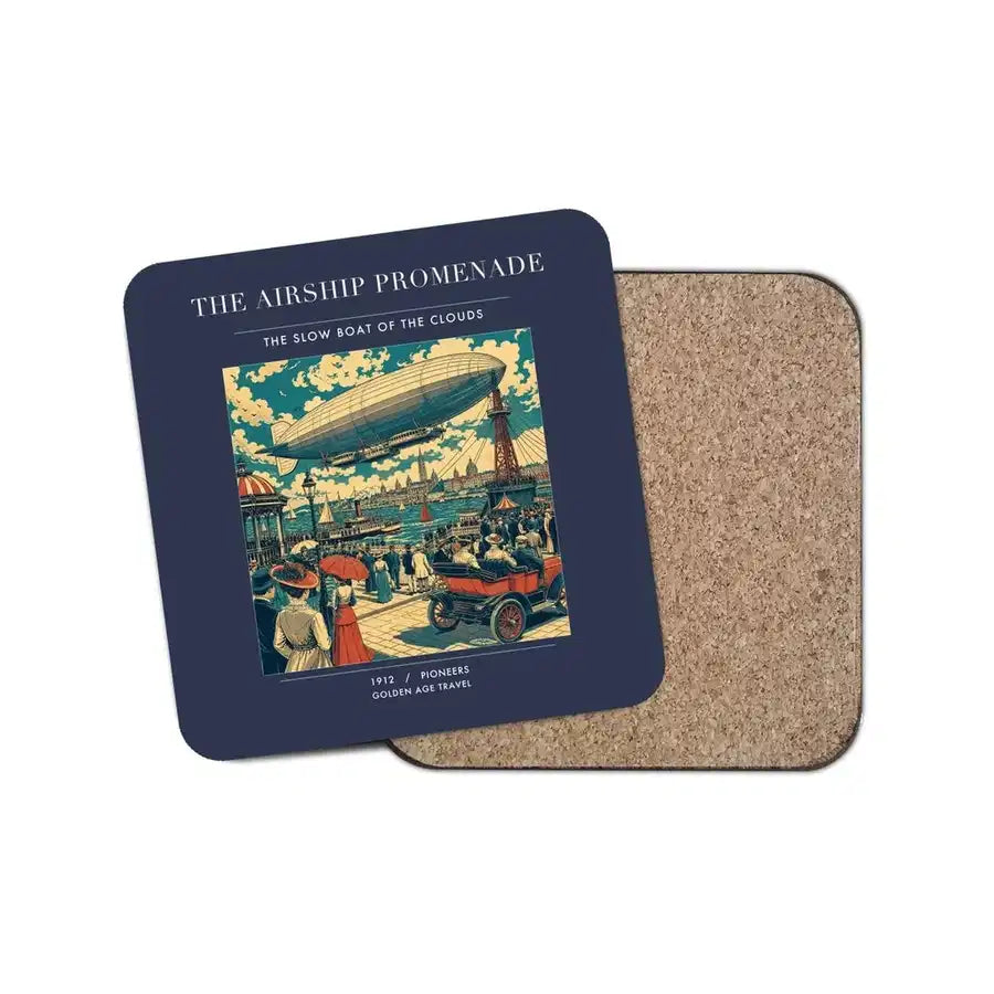 The Airship Promenade - Designed Coasters design on navy blue 1-piece