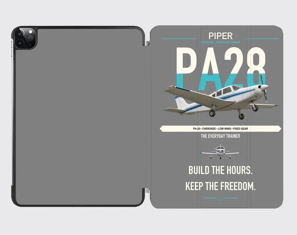Piper PA-28 Cherokee design on gray ipad tablet case