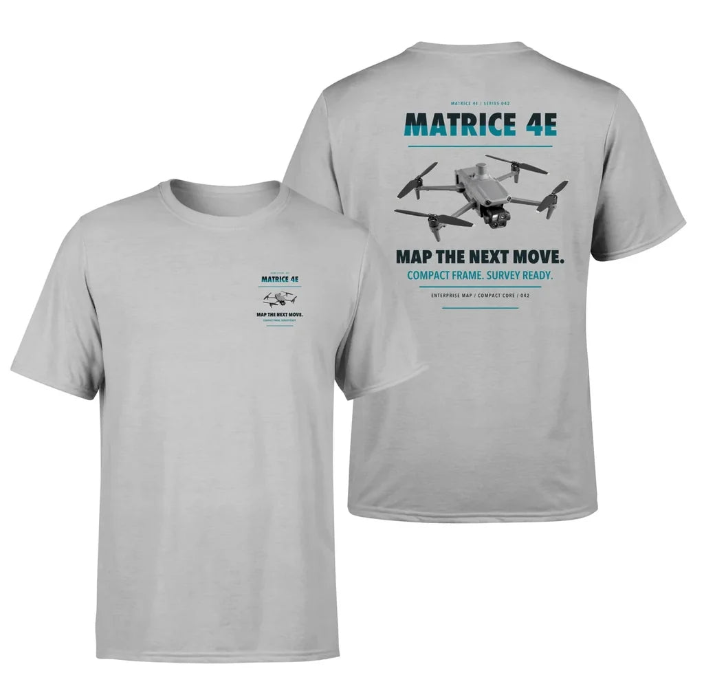 DJI Matrice 4E design on light gray t shirt