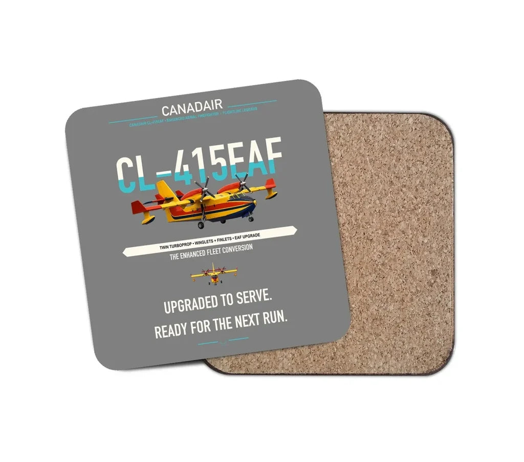 Canadair CL-415EAF design on gray 1 piece coaster