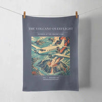 Thumbnail for VINTAGE G4206 - The Volcano Overflight - Designed Towels design on navyblue