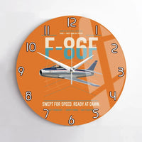 Thumbnail for F-86F Sabre design on orange no frame wall clock