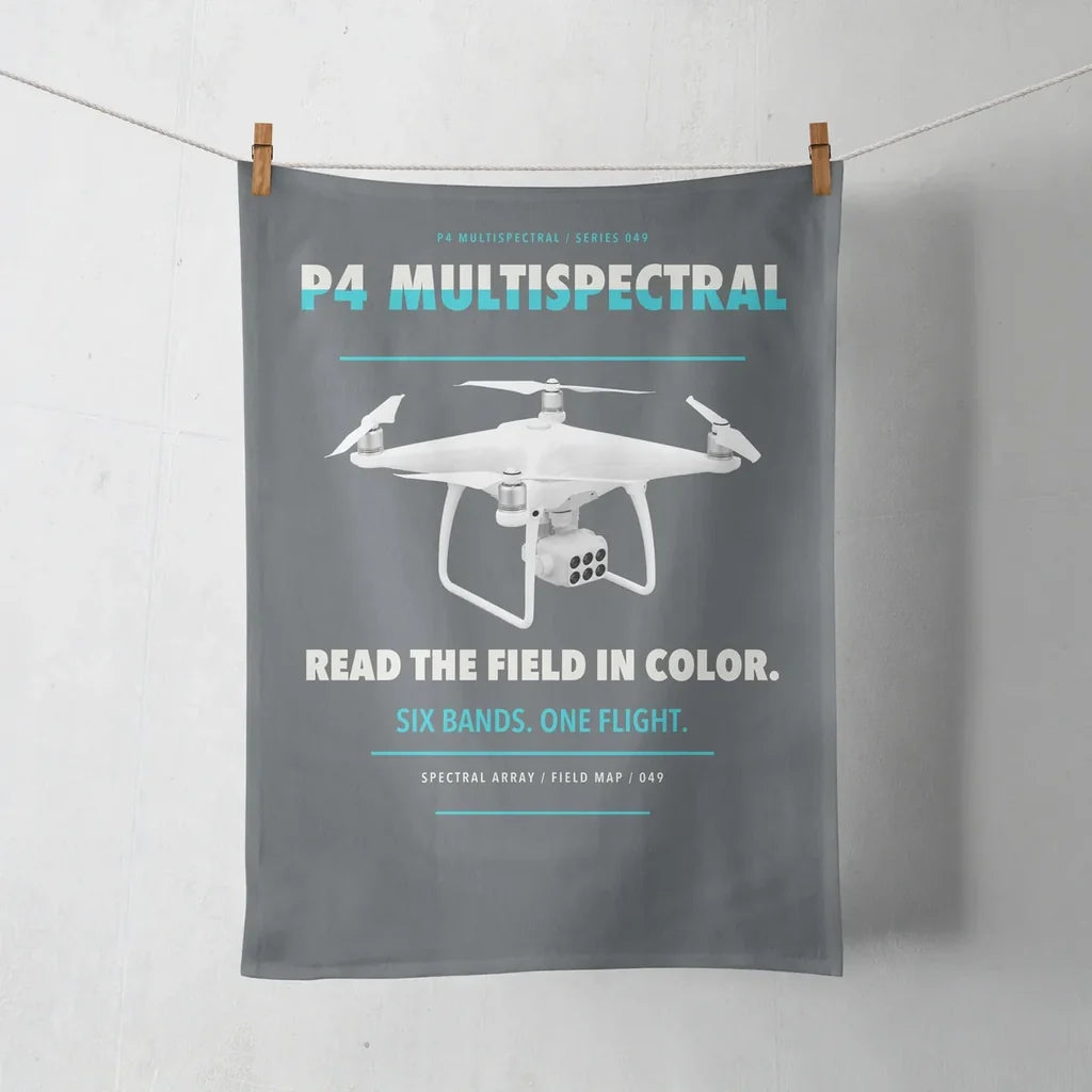 DJI P4 Multispectral design on gray towel