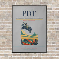 Thumbnail for Eastern Oregon Regional Airport PDT — Pendleton vertical canvas print - framed - light gray background