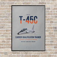 Thumbnail for T-45C Goshawk vertical canvas print - framed - light gray background