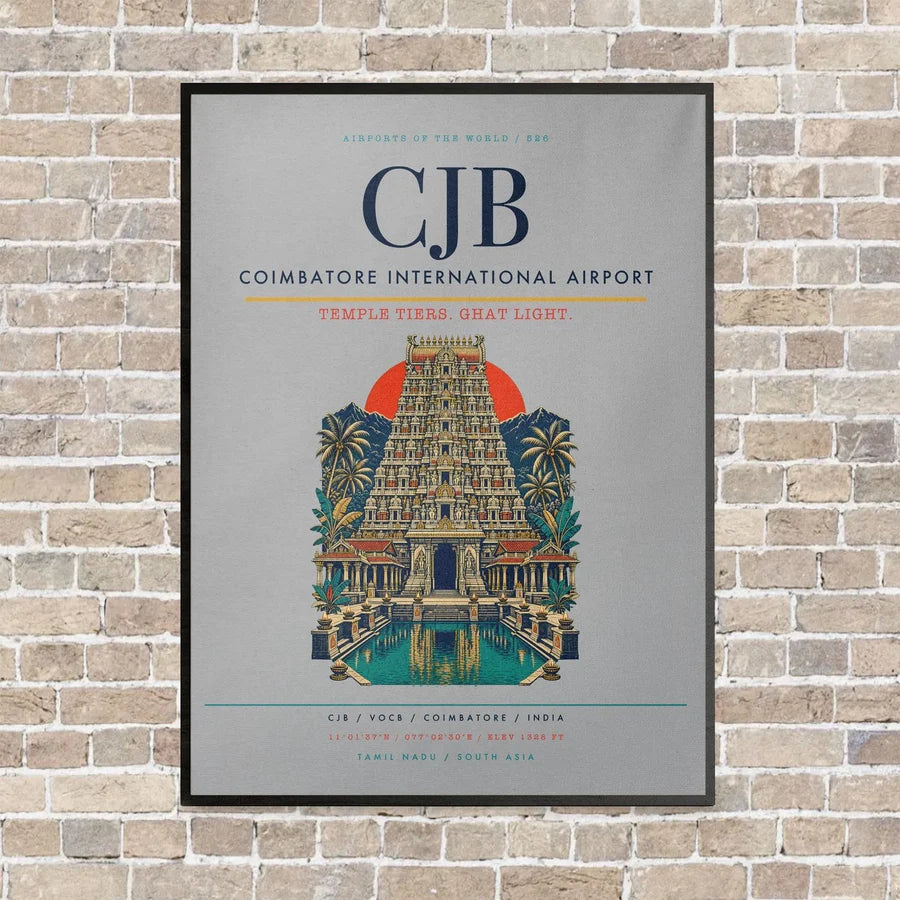 Coimbatore International Airport CJB - Canvas Framed - Light Gray