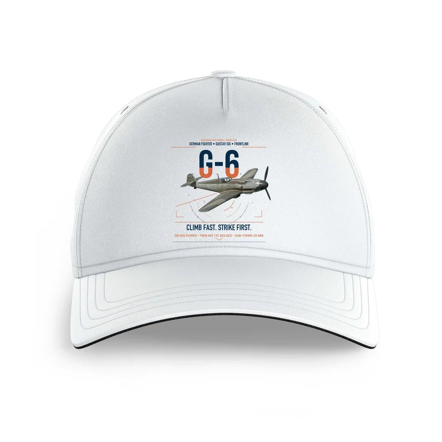 Messerschmitt Bf 109G-6 design on white printed hat