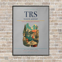 Thumbnail for Trieste Airport TRS vertical canvas print - framed - light gray background