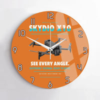 Thumbnail for Skydio X10 design on orange no frame wall clock